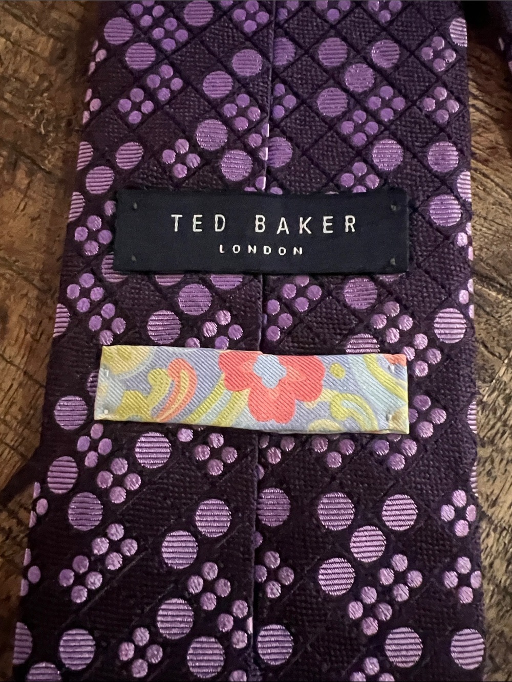 Ted Baker Purple Dot-Pattern Men's Tie - Picture 4 of 4